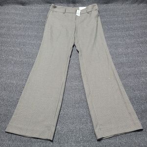 Loft Outlet Dress Trouser Pants Womens 6 Black White Houndstooth Mid Rise Career
